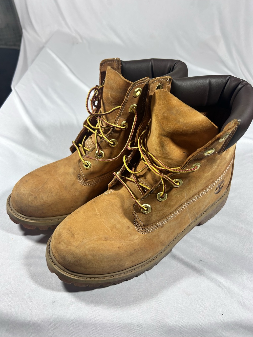 Timberland Men's Tan Premium Leather Lace-Up Boots Size 9
